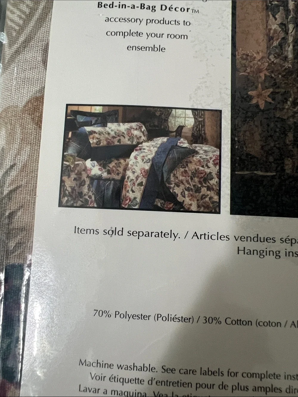 BRAND NEW Bed-In-A-Bag Extras Floral Unlined Rod Pocket Drapes - Green & Cream